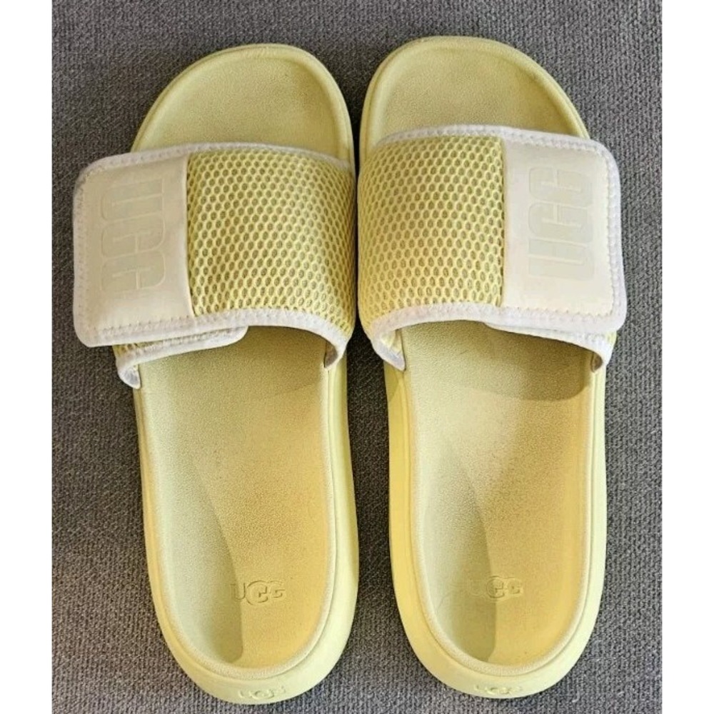 Ugg LA Light Sandals Womens Size 11 Yellow Slides Comfort No Size Tag - Picture 2 of 11